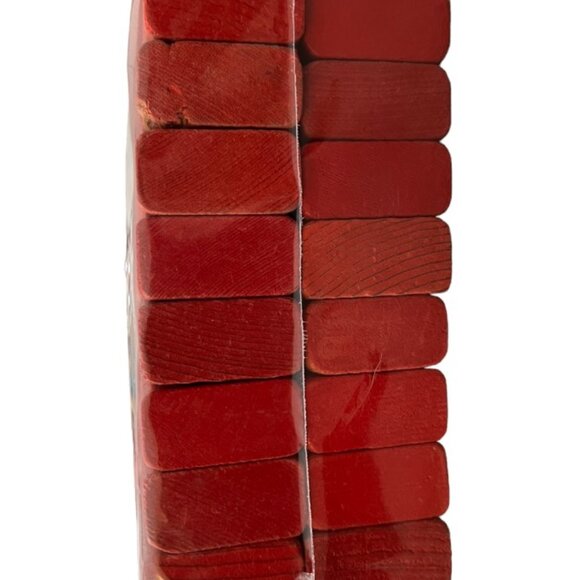 36 Vtg Playskool Red Wooden Building Blocks Toy Rounded Edges 3.5" L x 1.5" W - Picture 3 of 5